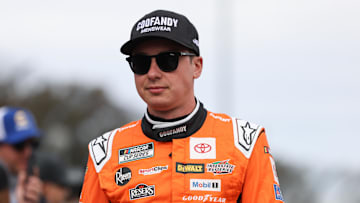 Oct 26, 2025; Martinsville, Virginia, USA; NASCAR Cup Series driver Christopher Bell (20) before the Xfinity 500 at Martinsville Speedway.