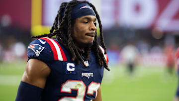 New England Patriots safety Kyle Dugger (23) against the Arizona Cardinals at State Farm Stadium.