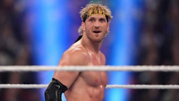 Logan Paul during the Men’s Royal Rumble match during the WWE Royal Rumble at Lucas Oil Stadium. 