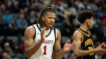 Orchard Lake St. Mary's  during the Division 1 boys basketball state championship on Saturday, March 16, 2024, at Michigan State University's Breslin Center.