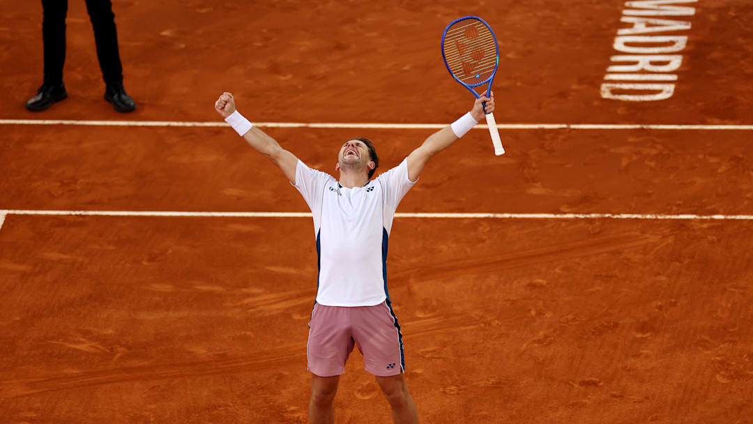 Casper Ruud celebrates his maiden Masters 1000 triumph.