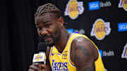 Sep 29, 2025; Los Angeles, CA, USA; Los Angeles Lakers center Deandre Ayton (5) during media day at UCLA Health Training Center. Mandatory Credit: Gary A. Vasquez-Imagn Images