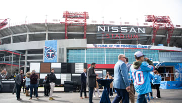 The community visits the Nissan Stadium for the groundbreaking event in Nashville, Tenn., Thursday,