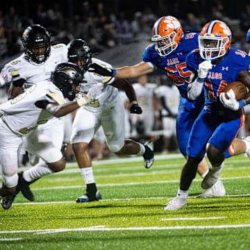 Madison Central tailback Glen Singleton runs the ball against Northwest Rankin on Friday, Sept. 9, 2023 at Madison Central High School.