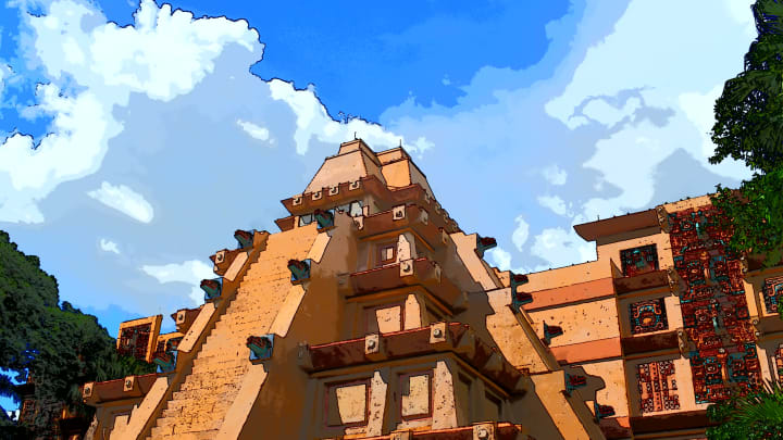 The Aztec themed pyramid in Mexico is the first country you come to when entering the World Showcase at Epcot.