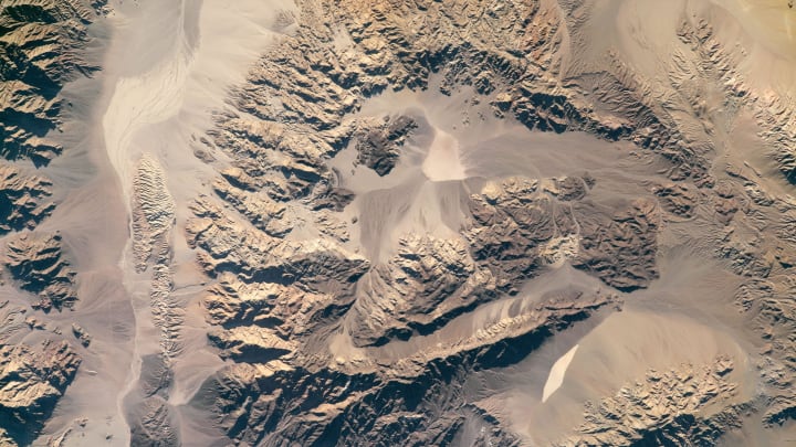 An astronaut onboard NASA's International Space Station captured this view of the southern end of Death Valley National Park on Nov. 5, 2019. High-resolution photography of bare landscapes can expose complex geology, the agency said in describing the image. The shadows accentuate the sharp angles and slot canyons of the Owlshead Mountains. The image was taken by a member of the Expedition 61 crew.