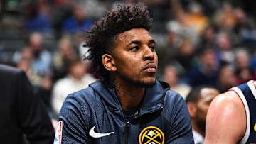 General view of Denver Nuggets guard Nick Young during the second half against the against the Memphis Grizzlies.