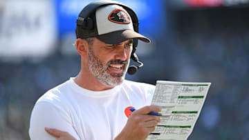 Cleveland Browns head coach Kevin Stefanski on the sidelines against the Philadelphia Eagles during the third quarter at Lincoln Financial Field.