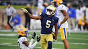 Notre Dame Fighting Irish wide receiver Tobias Merriweather (5). 