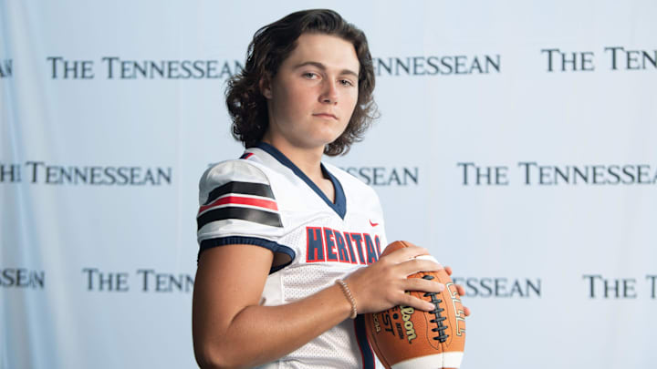 White House Heritage High School’s Xavier Murray (1) stands for a portrait during Media Day at Nissan Stadium in Nashville, Tenn., Wednesday, July 10, 2024.