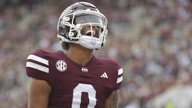 Mississippi State celebrates during a 2024 gam