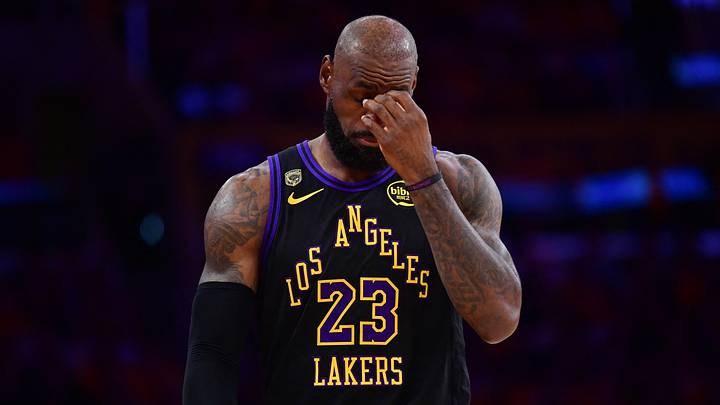 May 11, 2026; Los Angeles, California, USA; Los Angeles Lakers forward LeBron James (23) during the first half in game four of the second round of the 2026 NBA Playoffs at Crypto.com Arena. Mandatory Credit: Gary A. Vasquez-Imagn Images