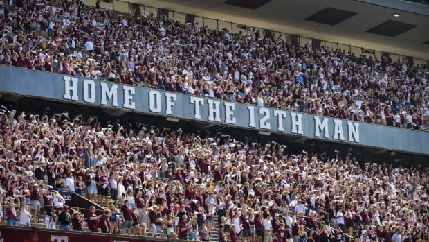 Texas A&M's Kyle Field, home of the 12th man sign.  