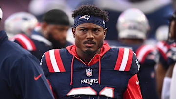 August 8, 2024; Foxborough, MA, USA;  New England Patriots cornerback Jonathan Jones (31) on the sideline during the first half against the Carolina Panthers at Gillette Stadium. Mandatory Credit: Eric Canha-Imagn Images