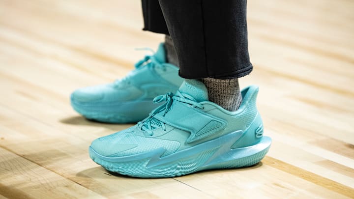 San Antonio Spurs guard De'Aaron Fox debuted his second signature basketball shoe. San Antonio Spurs guard De'Aaron Fox debuted his second signature basketball shoe.