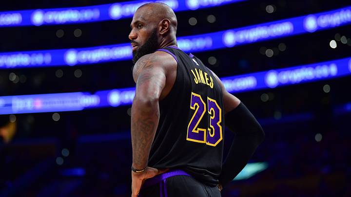 May 11, 2026; Los Angeles, California, USA; Los Angeles Lakers forward LeBron James (23) during the second half in game four of the second round of the 2026 NBA Playoffs at Crypto.com Arena. Mandatory Credit: Gary A. Vasquez-Imagn Images
