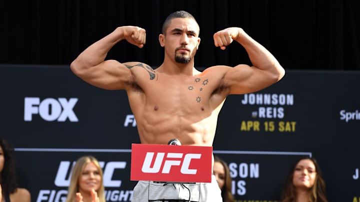 Robert Whittaker during weigh ins for UFC Fight Night at the Kansas City Power and Light District. 