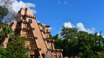 Inside the Mayan inspired building is the Three Caballeros ride. Photo by Brian Miller