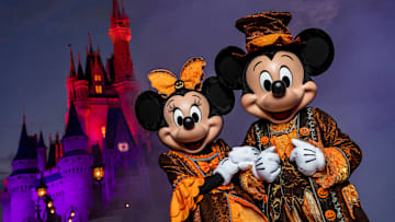 Eerie lighting, fall dcor and Mickey Mouse-shaped Jack-O-Lanterns set the stage at Magic Kingdom for MickeyÕs Not-So-Scary Halloween Party. The family-friendly after-hours event offers trick-or-treating, meet and greets with favorite characters in costume, plus the must-see ÒMickeyÕs Boo-to-You Halloween ParadeÓ and ÒHappy HalloWishesÓ fireworks display. MickeyÕs Not-So-Scary Halloween Party is a special ticket event and takes place on select nights each fall at Walt Disney World Resort in Lake