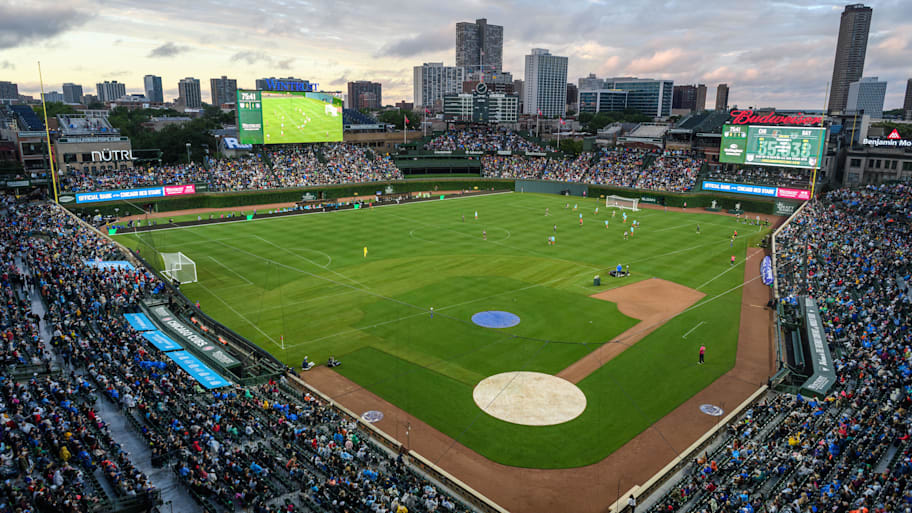 The Chicago Red Stars and Bay FC game at Wrigley Field in 2024 held the record for just over a year. | Daniel Bartel-Imagn Images
