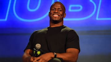Browns running back Nick Chubb serves a guest speaker for the Greater Akron-Canton High School Sports Awards, Friday, June 21, 2024, at the Akron Civic Theatre.