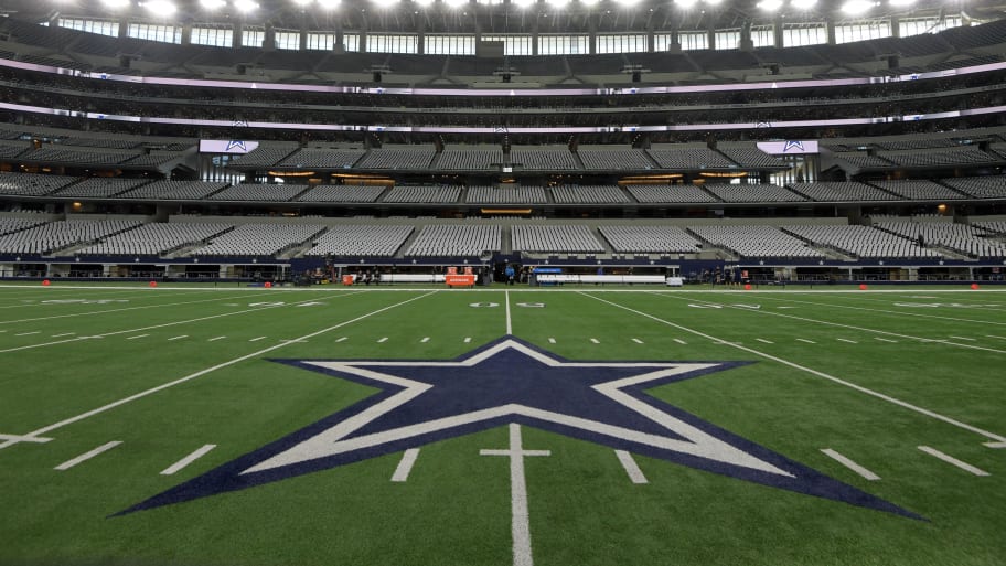 Nov 30, 2017; Arlington, TX, USA; General overall view of the Dallas Cowboys logo at midfield during an NFL football game between the Washington Redskins and the Cowboys at AT&T Stadium. Mandatory Credit: Kirby Lee-USA TODAY Sports | Kirby Lee-USA TODAY Sports