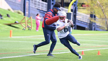 The New England Patriots cornerbacks will enjoy getting physical with Javon Baker (6) and his fellow wide receivers. Mandatory Credit: Eric Canha-USA TODAY Sports