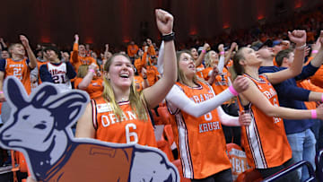 Jan 14, 2024; Champaign, Illinois, USA;  Illinois Fighting Illini student fans cheer during the