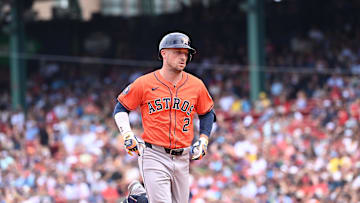 Aug 11, 2024; Boston, Massachusetts, USA; Houston Astros third baseman Alex Bregman (2) runs out the bases after hitting a three-run home run against the Boston Red Sox during the fifth inning at Fenway Park. Mandatory Credit: Eric Canha-Imagn Images