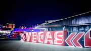Nov 20, 2024; Las Vegas, Nevada, USA; Entrance to the paddock club pictured at Las Vegas Circuit. Mandatory Credit: Gary A. Vasquez-Imagn Images
