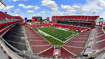 Raymond James Stadium, usually the home of the Tampa Bay Buccaneers, played host to a Savannah Banana's game this weekend.