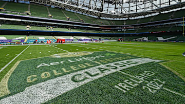 The 2025 college football season begins with the Aer Lingus College Football Classic in Ireland. 