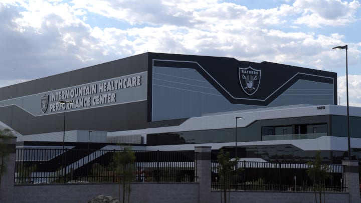 May 29, 2020; Henderson, Nevada, USA; General overall view of the construction site of the Intermountain Healthcare Performance Center. The facility will serve as the Las Vegas Raiders headquarters and practice facility. Mandatory Credit: Kirby Lee-USA TODAY Sports