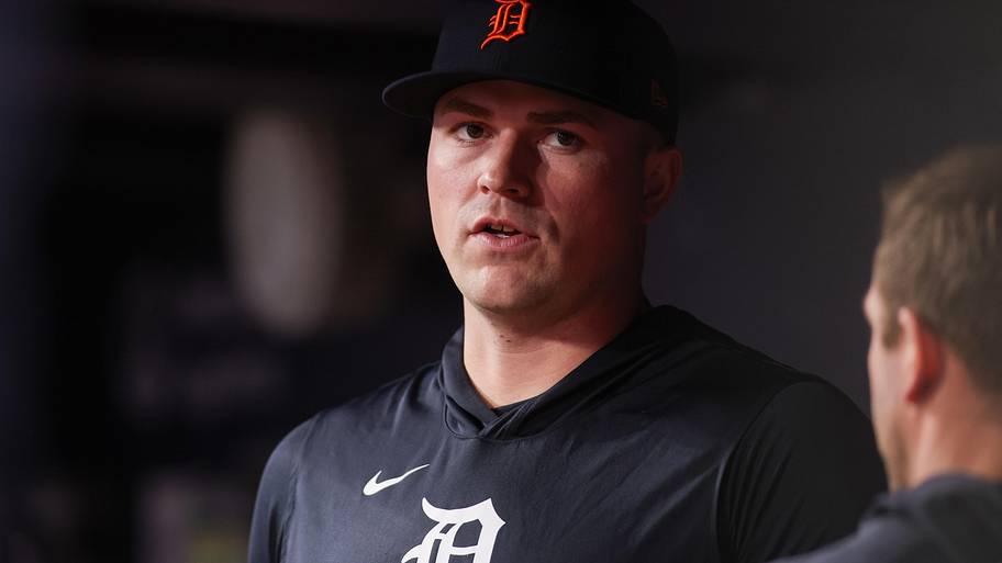 Tarik Skubal in the dugout