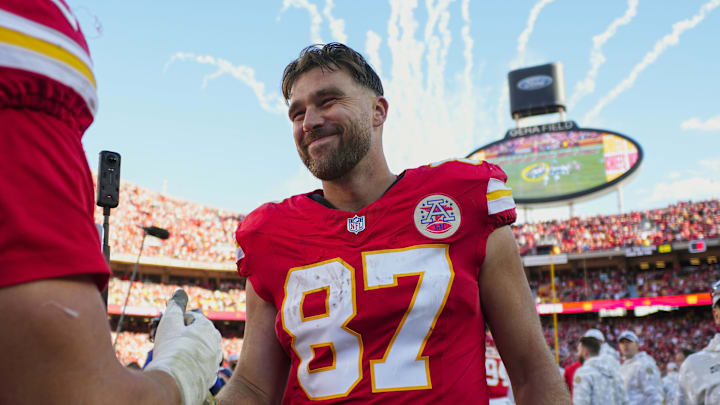 Travis Kelce and the Chiefs are now 9-0 after their dramatic win over the Broncos.