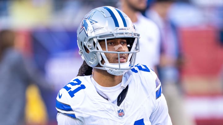 October 8, 2023; Santa Clara, California, USA; Dallas Cowboys cornerback Stephon Gilmore (21) warms up before the game against the San Francisco 49ers at Levi's Stadium. Mandatory Credit: Kyle Terada-USA TODAY Sports