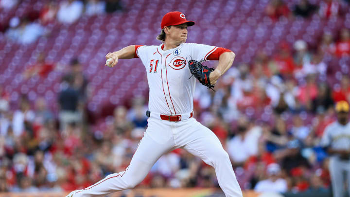 Watch Cincinnati Reds Starting Pitcher Brady Singer Hit in Arm by Line