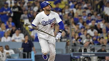 Oct 9, 2023; Los Angeles, California, USA; Los Angeles Dodgers designated hitter J.D. Martinez (28)