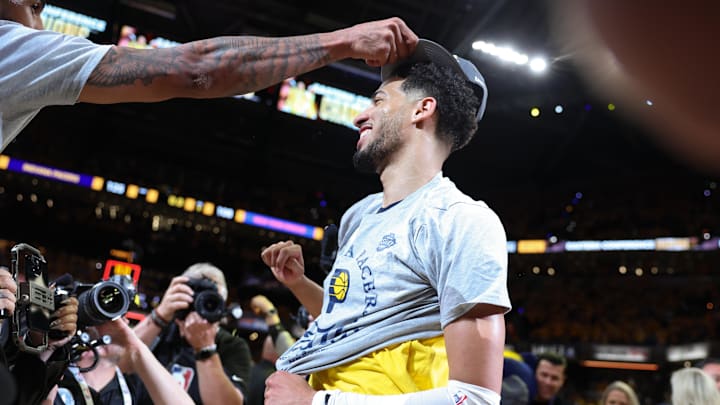 Indiana Pacers guard Tyrese Haliburton on May 31, 2025. Indiana Pacers guard Tyrese Haliburton on May 31, 2025.