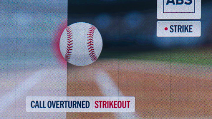 Scoreboard showing an ABS ball and strike challenge call being overturned
