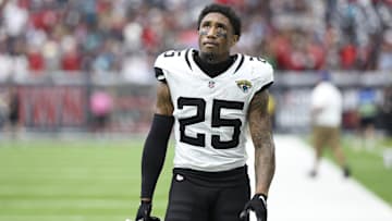 Sep 29, 2024; Houston, Texas, USA; Jacksonville Jaguars cornerback Ronald Darby (25) after the game against the Houston Texans at NRG Stadium.