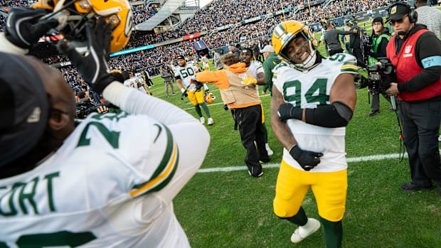 Karl Brooks (94) celebrates