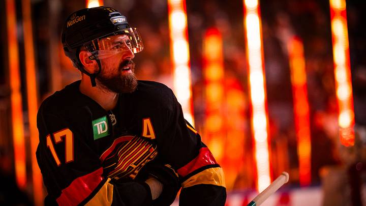 Mar 19, 2026; Vancouver, British Columbia, CAN; Vancouver Canucks defenseman Filip Hronek (17) skates prior to the start of a game against the Tampa Bay Lightning in the first period at Rogers Arena. Mandatory Credit: Bob Frid-Imagn Images