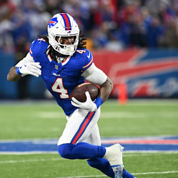 James Cook and the Bills head into Miami as big road favorites against the Dolphins.