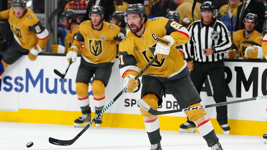 Vegas Golden Knights captain Mark Stone | Stephen R. Sylvanie-Imagn Images