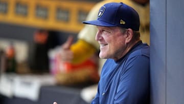Milwaukee Brewers manager Pat Murphy is shown during the first inning of their game against the Texas Rangers on Monday, June 24, 2024, at American Family Field in Milwaukee, Wisconsin.