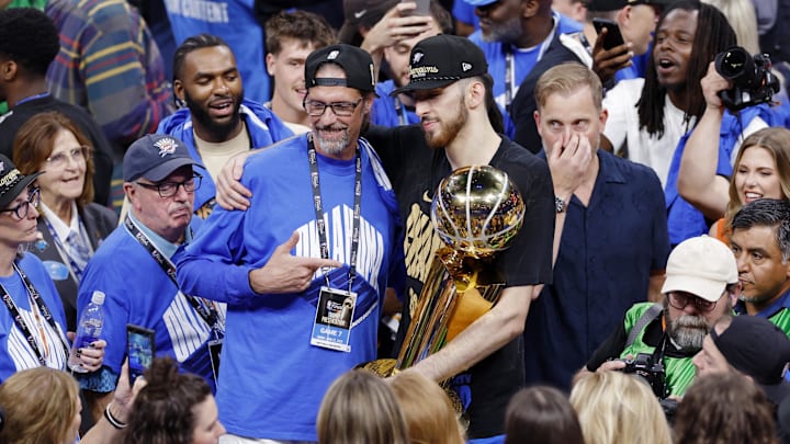 Oklahoma City Thunder forward Chet Holmgren celebrates after winning the 2025 NBA Finals against the Indiana Pacers Oklahoma City Thunder forward Chet Holmgren celebrates after winning the 2025 NBA Finals against the Indiana Pacers