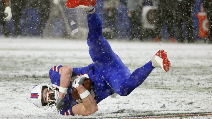 Bills tight end Dawson Knox had 5 catches for 65 yards against the Bengals.