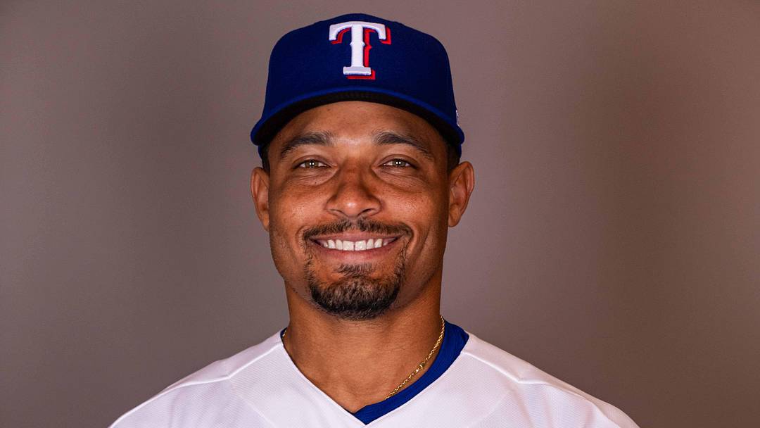 Feb 17, 2026; Surprise, AZ, USA; Texas Rangers infielder Richie Martin Jr. during media day at Surprise Sports Complex. Mandatory Credit: Arianna Grainey-Imagn Images