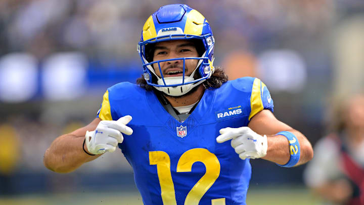 Rams wide receiver Puka Nacua has a league-high 52 receptions for 588 yards, along with three total touchdowns. 